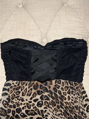 Windsor Leopard Print Asymmetrical High-Low Skirt in Brown and Black thumbnail 4