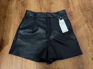 American Threads Leather Shorts Black thumbnail 1