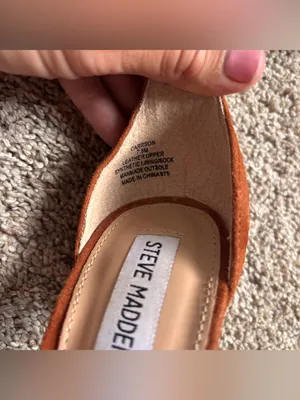 Steve Madden Carrson Cognac Brown Suede Heels Size 7.5 4" thumbnail 8