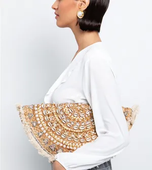 Bohemian shell clutch Brown thumbnail 2