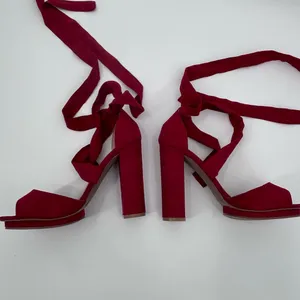 Lulu's Bold Red Strappy Heels thumbnail 5