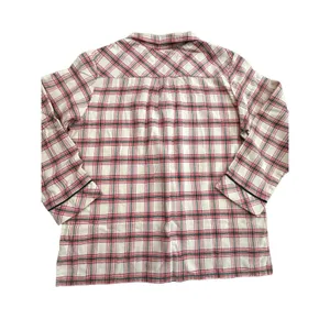 Marine Layer Pajama Size Medium Flannel Classic PJ Top in Red Cream Plaid #N4-5‎ thumbnail 3