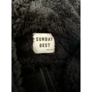 Sunday Best Black Sherpa Fleece Full Zip Hoodie Women L Fuzzy Teddy Jacket‎ thumbnail 3