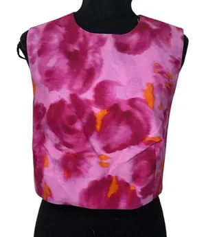 Sachin + Babi Abstract Print Pink Cropped Sleeveless Top(Size 10) thumbnail 1