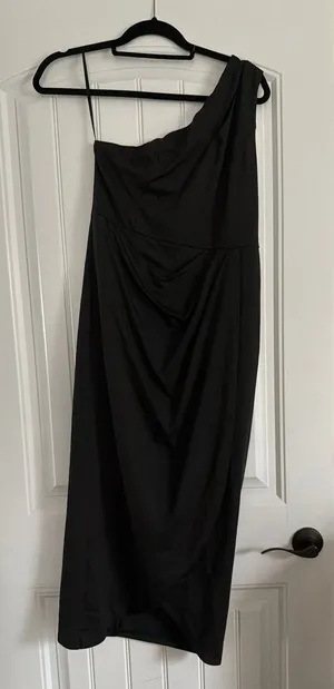 Zalalus Black satin dress thumbnail 1