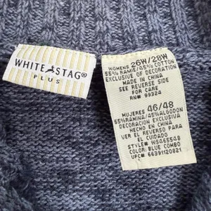 White stag women's‎ blue Santa embroidered Christmas ugly sweater vest size 26W thumbnail 6