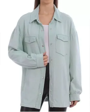 Avec Les Filles Seafoam green French Terry Pigment Dyed Shacket size M‎ BIN R thumbnail 1