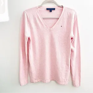 Tommy Hilfiger Sweater Light weight SMALL Pink V-Neck thumbnail 2