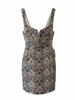 For Love & Lemons Brocade Mini Dress NWT Large Metallic Glam Formal thumbnail 8