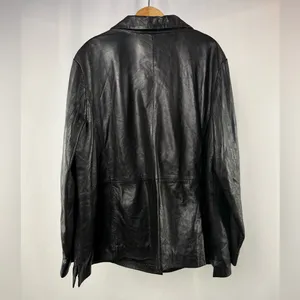 Vintage Y2K Jessica London Classic Leather Jacket in Black Size 26W‎ thumbnail 5