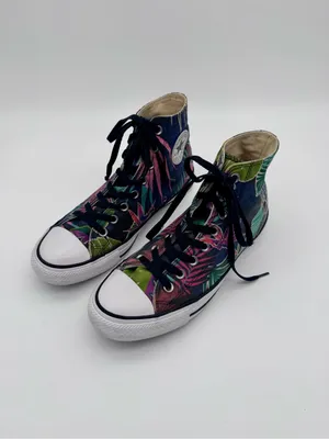 Converse Chuck Taylor High Top Tropical Floral Palm Sneakers Mens 8 Womens 10 thumbnail 3