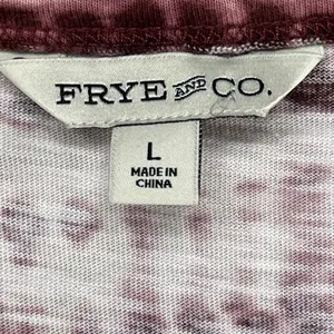 Frye and Co Womens Burgundy Tie‎ Dye Long Sleeve Thum Hole Scoop Neck Top Size L thumbnail 6