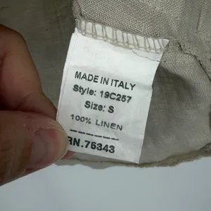 Francesca‎ Bettini 100% Linen Top Italy Beige Short Sleeve Pocket S Lagenlook thumbnail 4