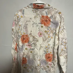Ann Taylor Floral Blouse - Cream, Orange, Purple thumbnail 5