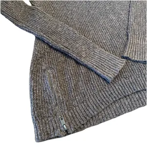American Eagle Women's Cold Shoulder Brown Knit Sweater Zipper‎ Detailing Sz SM thumbnail 6