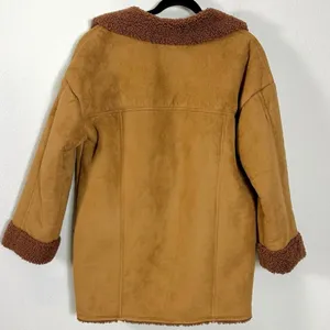 Free People Western Bohemian Retro 70s Faux Sherpa Suede Diogo Coat Size Medium thumbnail 9