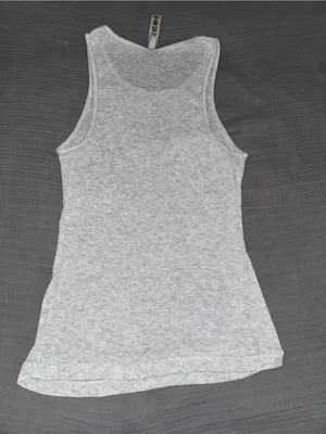 SKIMS Madewell Light Gray Ribbed Scoop Tank Top thumbnail 2