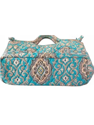 Vera Bradley Gabby Satchel Totally Turquoise Gracious Purse Cottage Coquette thumbnail 4