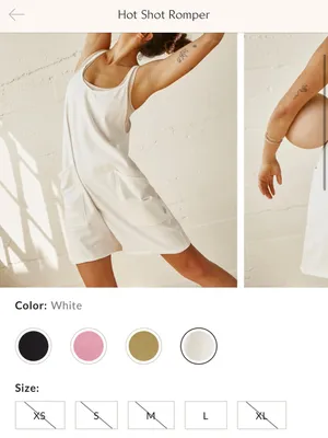 NWOT Free People FP Movement Hot Shot Romper - white - XS thumbnail 7