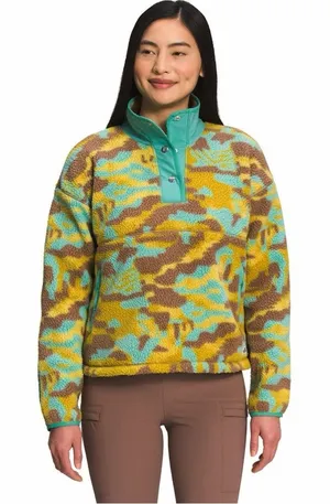 NWT The North Face‎ Cragmont Wasabi Dazzle Camo 1/4 Snap Fleece Jacket thumbnail 1