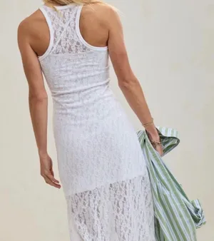 Aerie White Lace Midi Dress thumbnail 1