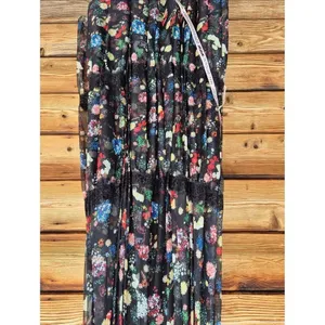 Mac Duggal Size 0 Black Floral Plunge V Neck Lace Maxi Long Formal Gown Dress thumbnail 13
