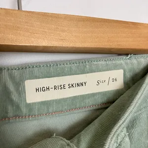 Pilcro and the Letterpress Anthro Mint Green High-Rise Skinny Corduroys Pants thumbnail 7