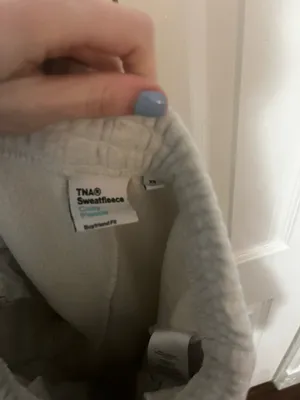 Aritzia TNA Sweatfleece Cozy Fleece Boyfriend Fit Sweatpants Light Grey XS thumbnail 3