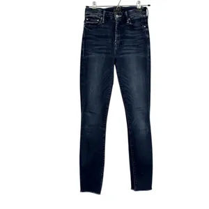 Mother High Waisted Ankle Fray Jeans Womens 24 Raw Hem Skinny Blue Denim Fall thumbnail 2