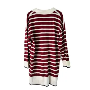 Dokotoo 2XL Striped Knit Tunic Top‎ Burgundy Cream Quarter Zip Long Sleeve thumbnail 8