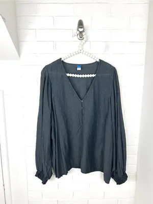 Old Navy Textured Long Sleeve Peasant Top Plus Size XXL thumbnail 2