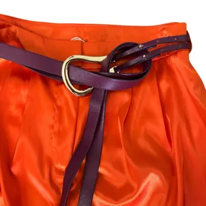 NWT L'ATISTE by Amy Vibrant Orange Satin Trousers w/ Belt Sz S Dopamine Dressing thumbnail 2