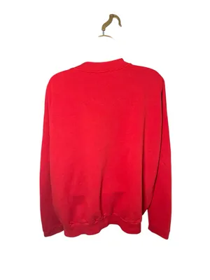 Vintage 90s Christmas Sweatshirt Snowman Animal Graphic Crewneck Red XXL thumbnail 2