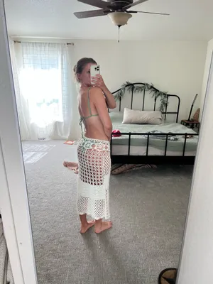 Crochet swim cover up White thumbnail 4