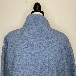 Victoria’s Secret PINK Womens Small Sherpa Blue 1/4 Zip Pullover Fuzzy thumbnail 5