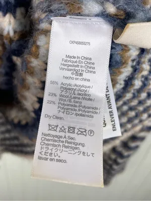 Madewell Waller Stripe Crop Cardigan Sweater Size XS Chunky Wool Blend Knit thumbnail 7