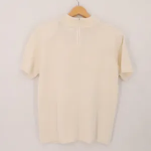 Alfred Dunner Vintage 90s Mock Neck Short Sleeve Sweater Sequin Womens Size M Cream Wool Blend thumbnail 2