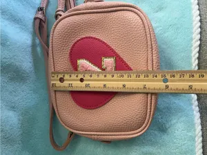 Pink Heart Patch Crossbody Camera Bag with 'Z' Accent thumbnail 6