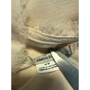 Kimchi Blue Cream Ruffle Cropped Tank Top M boho whimsi fairy cottage Y2K dainty thumbnail 3