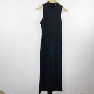 Caution to the Wind Black Mock Neck Sleeveless Wide‎ Leg Jumpsuit Womens Small S thumbnail 2