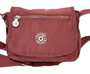 Kipling Burgundy Nylon Darold Mini Crossbody Bag Purse thumbnail 1