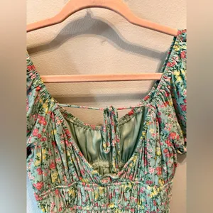 Altar’d State Green Floral Cutout Romper Lined XS NWOT thumbnail 15