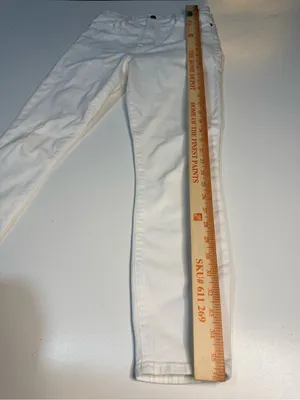 Frame Denim White Straight-Leg High-Rise Jeans Sz 28 thumbnail 7