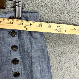Banana Republic Knee‎ Length Skirt Womens 6 Blue Chambray Nautical Preppy Twee thumbnail 4