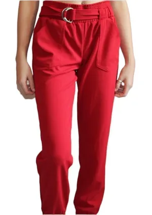 ✨Jolt Red Jogger Belted Pants✨ thumbnail 1
