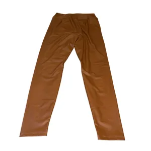 Y2K Chic Boho Western Faux Leather Pants Faux Leather Leggings Cognac LargeBrown thumbnail 3
