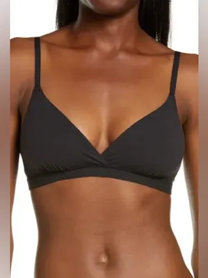 SKIMS Fits Everybody Crossover Bralette in Onyx Black Women Size Small. NWOT thumbnail 1