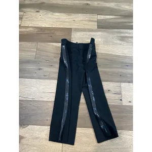 LOFT Marisa Black Wide Leg Capri Gaucho Pants Sequin Detail Size 2 thumbnail 10
