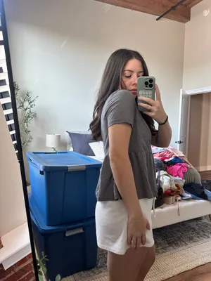 Grey Peplum Top Shein thumbnail 2