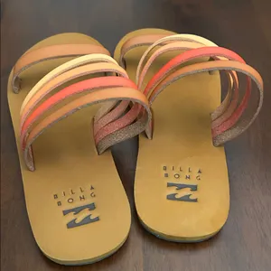 NWT Billabong Orange and Tan Strappy Sandals thumbnail 3